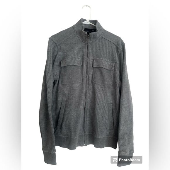 Marc Anthony Jacket Men's Size Medium Full Zip Front Mock Neck Chest Pockets - Picture 1 of 4